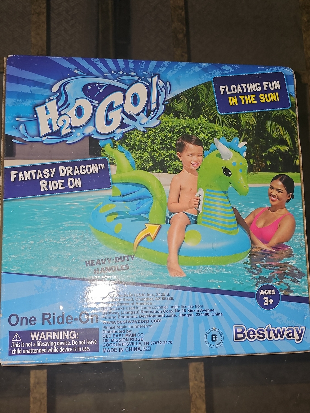 H2O Go! Green Fantasy Dragon Ride-On - Kids Pool Float